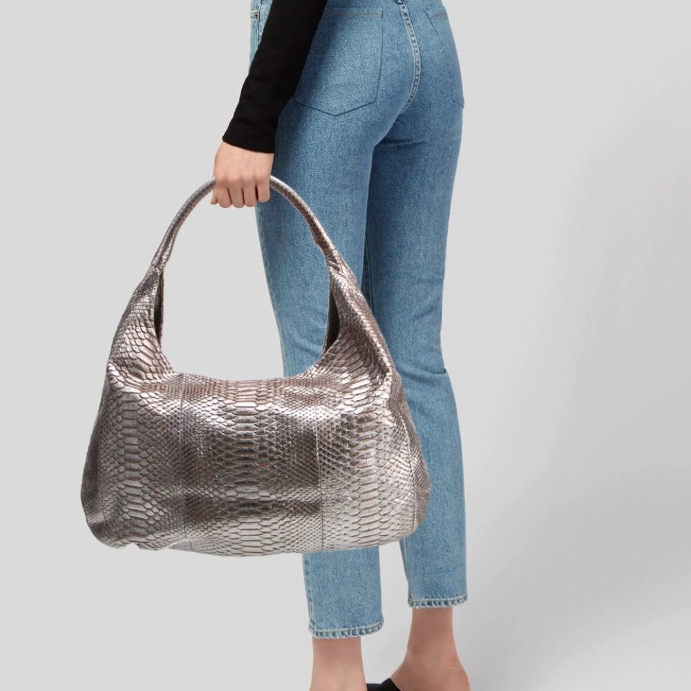 Devi Kroell Vintage Metallic Python Hobo Handbag - image 2